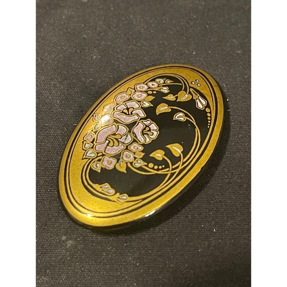 Vintage Michaela Frey Enamel Art Nouveau Brooch - Picture 1 of 5